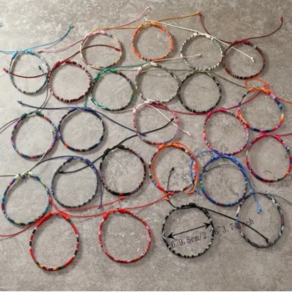 24 Colorful Woven Bohemian Bracelets - Picture 4 of 5